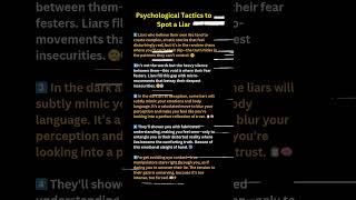 41 Psychological Tatics to spot a liar psychology motivation shorts fyp quotes [upl. by Devon]