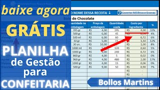 📣Atualizada 2024 Planilha para Confeitaria Grátis Excel  Download Grátis [upl. by Almap]