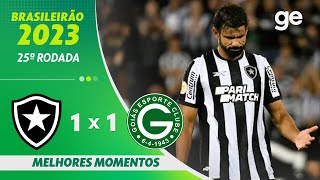 BOTAFOGO 1 X 1 GOIÁS  MELHORES MOMENTOS  25ª RODADA BRASILEIRÃO 2023  geglobo [upl. by Eniaj]