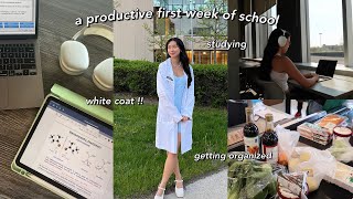 STUDY VLOG  productive first week back to school  white coat ceremony amp getting back into routine [upl. by Aronos]