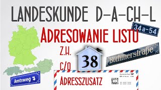 Anschrift Adresszusatz Jak prawidłowo adresować listy Lekcja języka niemieckiego online [upl. by Nee]