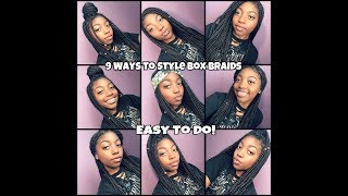 9 Ways To Style Box Braids II Back to School [upl. by Akinehc]