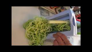 Brieftons 7 Blade Spiralizer Demo by customer Suzanne  Plus a healthy veggie pizza recipe [upl. by Podvin]