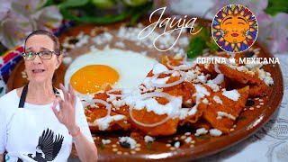 Los Mejores Chilaquiles Rojos Rancheros Con Huevos Estrellados Sin Salpicar Aceite [upl. by Namyl402]