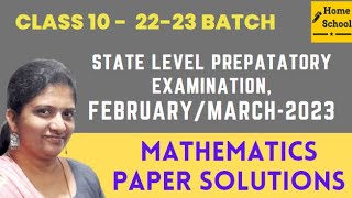 Sslc State level preparatory Mathematics answer key202223 [upl. by Musihc]