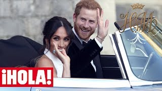 El recorrido de HARRY y MEGHAN en un DESCAPOTABLE al más puro estilo Hollywood [upl. by Norrag]