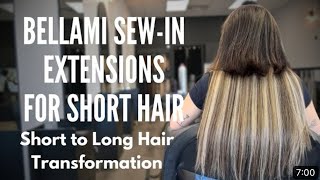 Bellami Weft Hair Extension For Short Hair Full Transformation hairtransformation [upl. by Atteloiv]