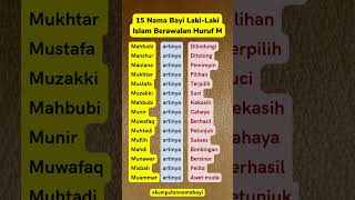 15 Nama Bayi Lakilaki Islami Berawalan M namabayi [upl. by Laban]