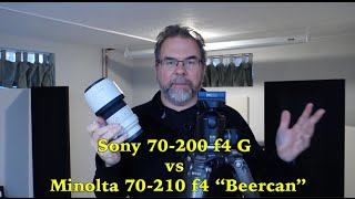 Photo Sony 70200 f4 G vs Minolta 70210 f4 quotBeercanquot on Sony A7II [upl. by Noyad]