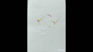 How to draw  spectacles frame easily with the pastel colours youtubeshorts letters Leaves and l [upl. by Yrotciv154]