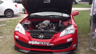 Enjuku Racing Supercharged LS1 Hyundai Genesis Revving [upl. by Aeniah]