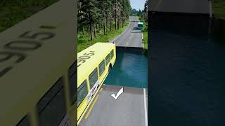 Bus vs water pit 31  carsvswaterpit beamngdrive doubleflatbedtrailertruckvsspeedbumps [upl. by Maurreen826]