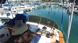 5 Docking  Backing into wind  single engine trawler [upl. by Adin692]