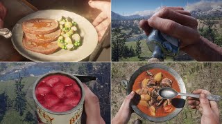 Red Dead Redemption 2  All Food and Drinks [upl. by Fredenburg743]