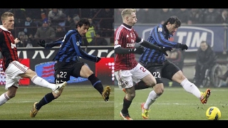 Diego Milito two similar goals in two Milan Derby [upl. by Marj470]