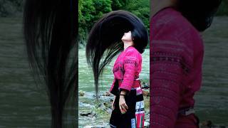 Get Silky Hair Like The Yao Women With Our Rice Water Shampoo😍 longhairRiseBeautyshortsviral [upl. by Erek972]