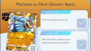 Pokémon TCG Pocket  Machamp ex Deck Genetic Apex  Early Win Mission [upl. by Airakaz992]