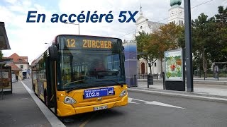 Bus Soléa de la ligne 12 tout le parcours en accéléré 5x [upl. by Aitnas]