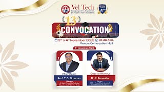 Convocation 2023 Vel Tech University  Live stream 🔴  03112023 [upl. by Enelie378]