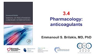 34 Manual of PCI  Pharmacology anticoagulation [upl. by Ieluuk]