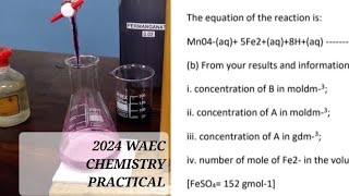 WAEC CHEMISTRY PRACTICAL 2024 titration calculations [upl. by Sivrad]