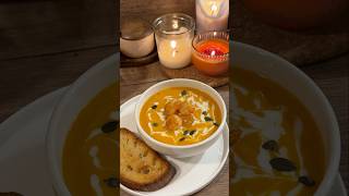 Let’s make butternut squash soup with shrimp ☺️🦐 soup souprecipe recipe [upl. by Auqenat]