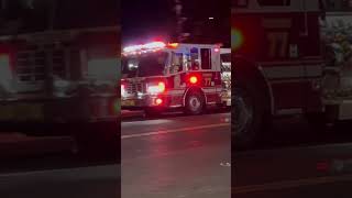 Bethpage Fire Department Engine 77 responding to a afa [upl. by Yekcaj]