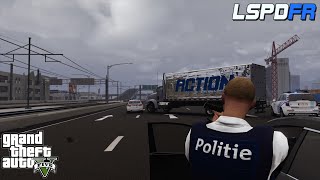 Belgische politie onderschept gestolen Action vrachtwagen GTA 5  Belgian LSPDFR [upl. by Ailis]