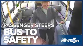 NEW VIDEO Passenger steers bus to safety after driver suffers medical emergency Monday [upl. by Elahcar]