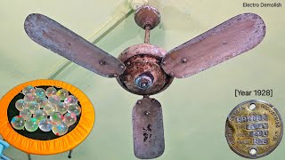 Rarest of Rare 1928 Antique ORIENT 36Inch Ceiling Fan vs Trampoline Full of LED Water 🎈🤑🎈 [upl. by Atiana]