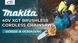 Makita Releases 40VMax Chainsaws UC022G  UC024  5  6G [upl. by Ylevol425]