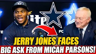 NFL News Micah Parsons Makes SPECIAL REQUEST to Jerry Jones About the Future of the Dallas Cowboys [upl. by Atiuqrahs850]