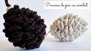 Pomme de pin au crochet  Tuto crochet débutant 🧶 Déco de Noël au crochet facile [upl. by Etteniuq]