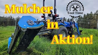 China Mulcher in Aktion AGL 125 Flail Mower Kleintraktor Solis 26 Hst erster großer Einsatz [upl. by Yenttirb452]