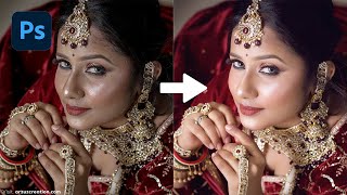 Photoshop Tutorial Wedding Photo Retouching Photoshop । SkinFiner in Photoshop [upl. by Harness]