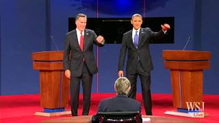 Barack Obama and Mitt Romney Shake Hands Before Debate [upl. by Loomis]