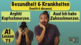 A1 German lesson 73  Gesundheit amp Krankheiten  Health amp diseases  Basic German phrases [upl. by Haye]