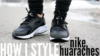 How I Style Nike Huaraches  2 OUTFITS [upl. by Lemor]