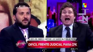 Javier Milei contra Diego Brancatelli quotCuando vos das un derecho alguien lo tiene que pagarquot [upl. by Lerret877]