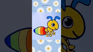 Bee 🐝 Drawing painting and colouring for kids toddler shorts art fashionableart satisfying [upl. by Blen]