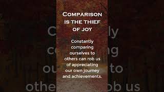 Comparison is the thief of joy quotes motivation shorts [upl. by Oliviero]