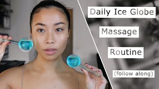 Daily Ice Globes Massage Routine  Follow Along Tutorial [upl. by Einoj]