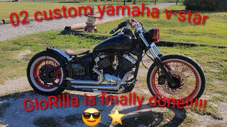 Introducing my 02 yamaha xvs650 vstar bobber GloRilla [upl. by Anaihr]