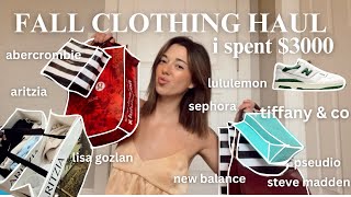 HUGE FALL CLOTHING HAUL 2024 🍂 no budget fall fashion trends aritzia lululemon tiffany sephora [upl. by Lallage62]