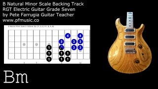 Guitar Backing Track B Natural Minor Scale  Grade Seven [upl. by Gernhard]