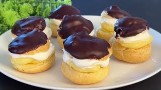 Cream Puffs recipe  Profiteroles  Choux à la crème [upl. by Lotsirb]