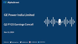 Ge Power India Ltd Q2 FY202425 Earnings Conference Call [upl. by Nevada]