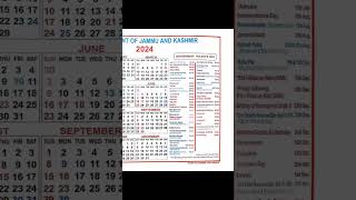 GOVERNMENT OF JAMMU KASHMIR CALENDAR 2024 govtcalendar2024 [upl. by Eila673]