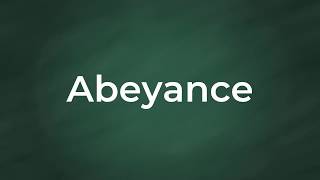 Word  Abeyance [upl. by Theola]