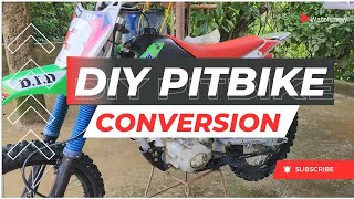 Pitbike DIY Conversion  Pushrod Engine to CRF110 [upl. by Venus114]